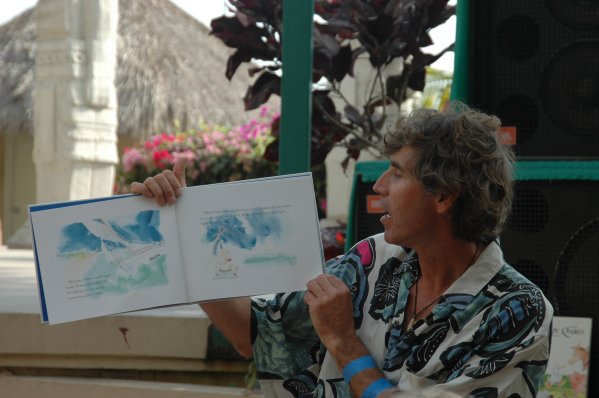 Bruce Balan giving kids writing class